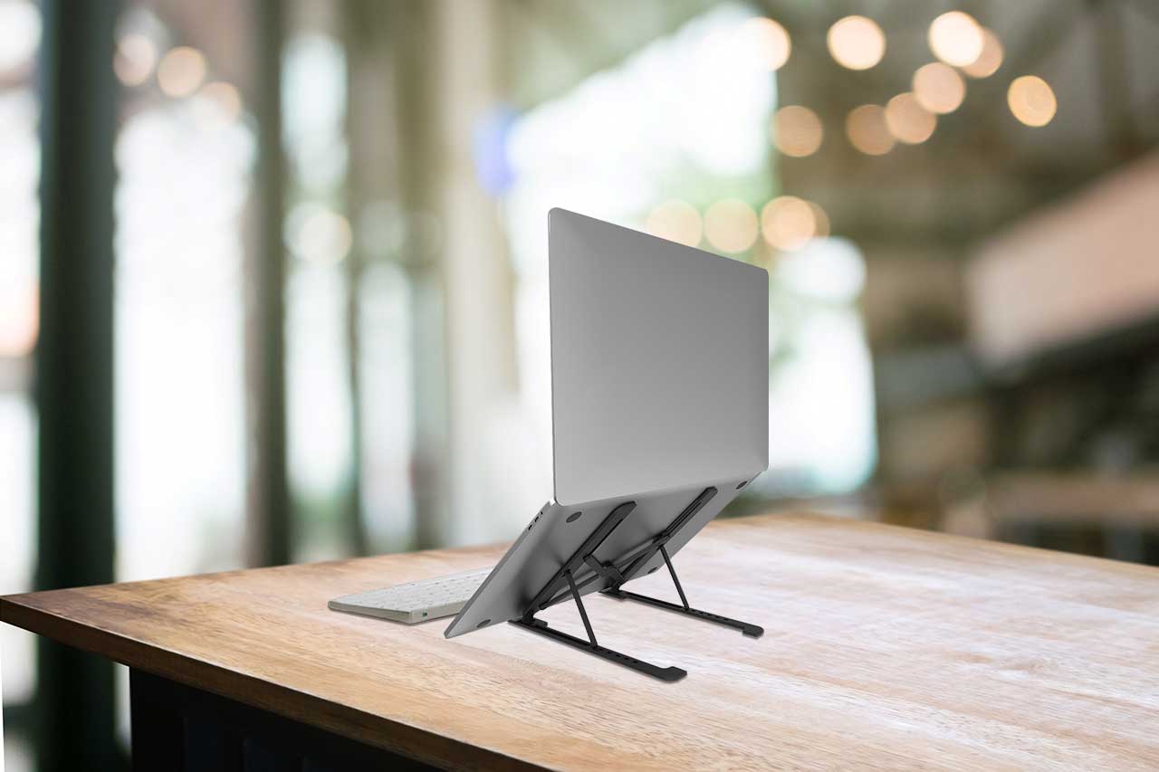 close up image of the Bon.Elk X-Frame Aluminium Portable Laptop Stand